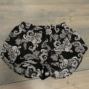 Black paisley shorts